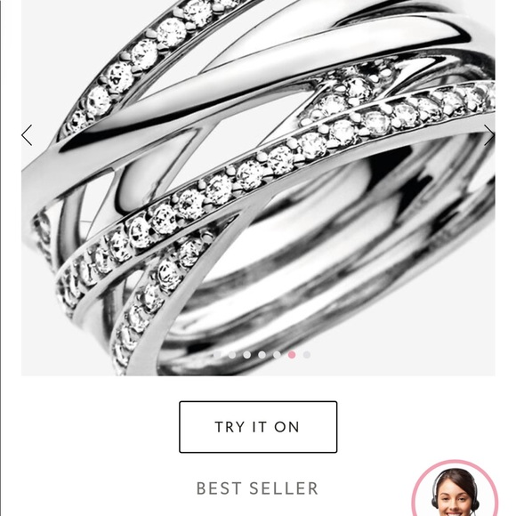 Pandora sparking & polished lines ring! - Picture 3 of 4